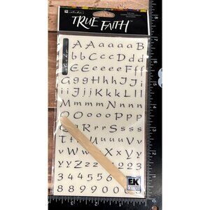 True Faith Alphabet RUB ON TRANSFER Set Numbers Crafting Scrapbooking STICKER